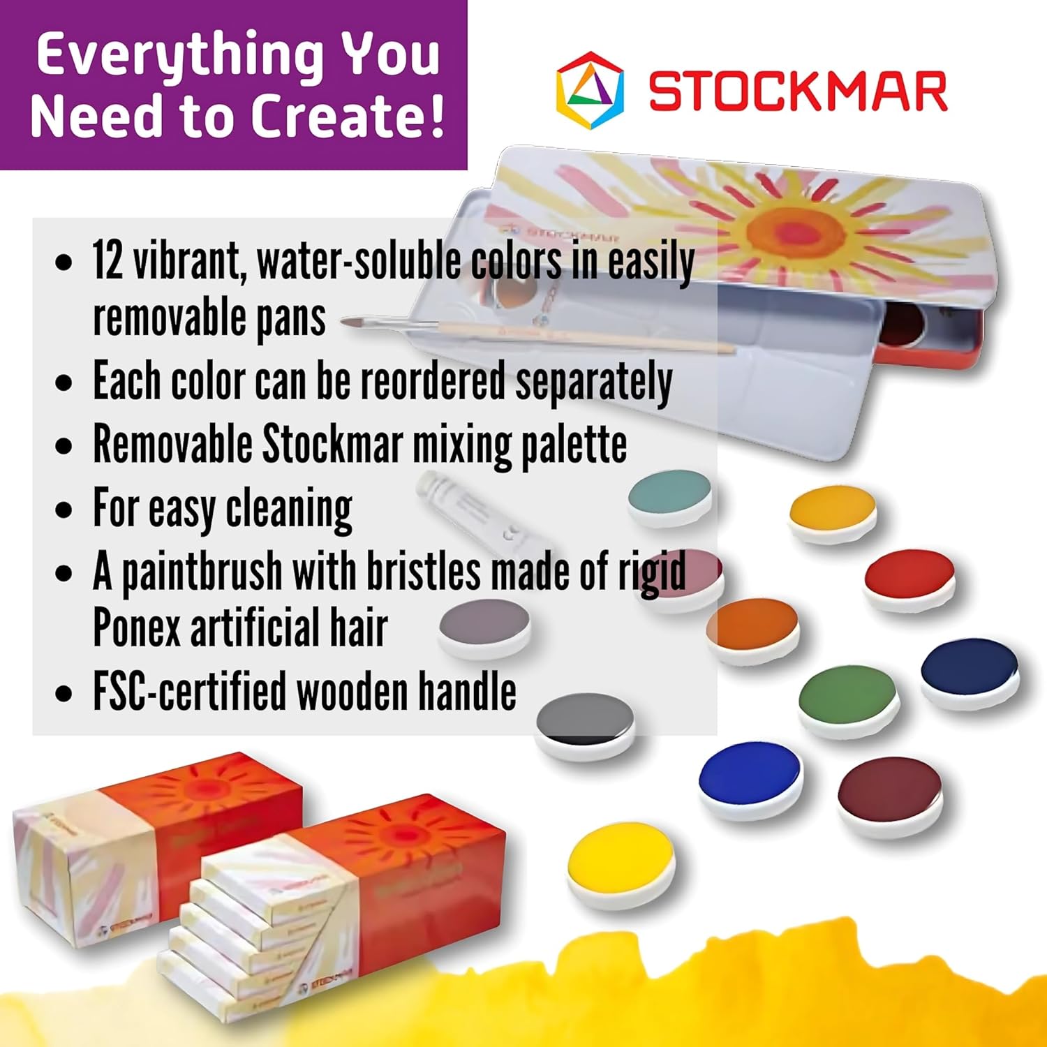 Stockmar Opaque Water colours - 12 colours