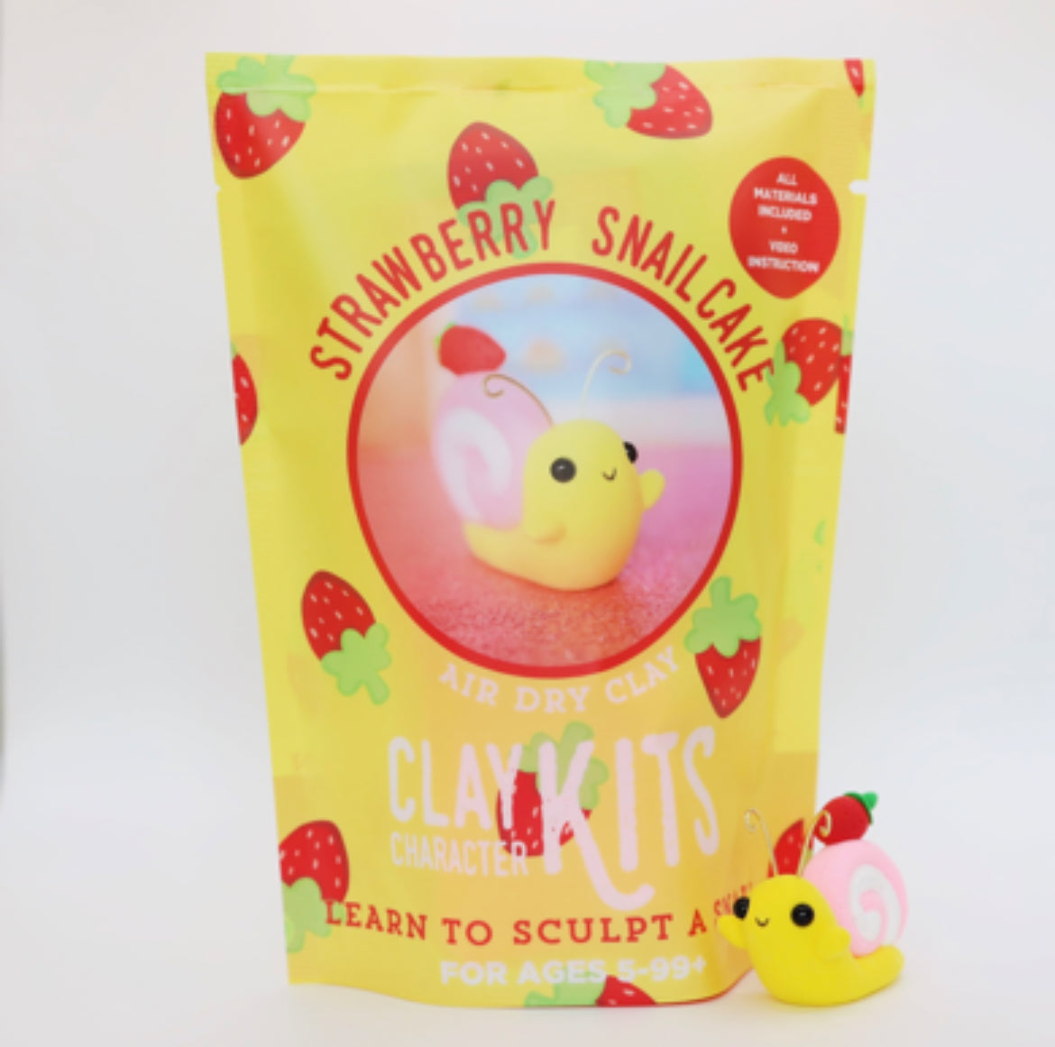 Strawberry SnailCake Air Dry Clay Kit