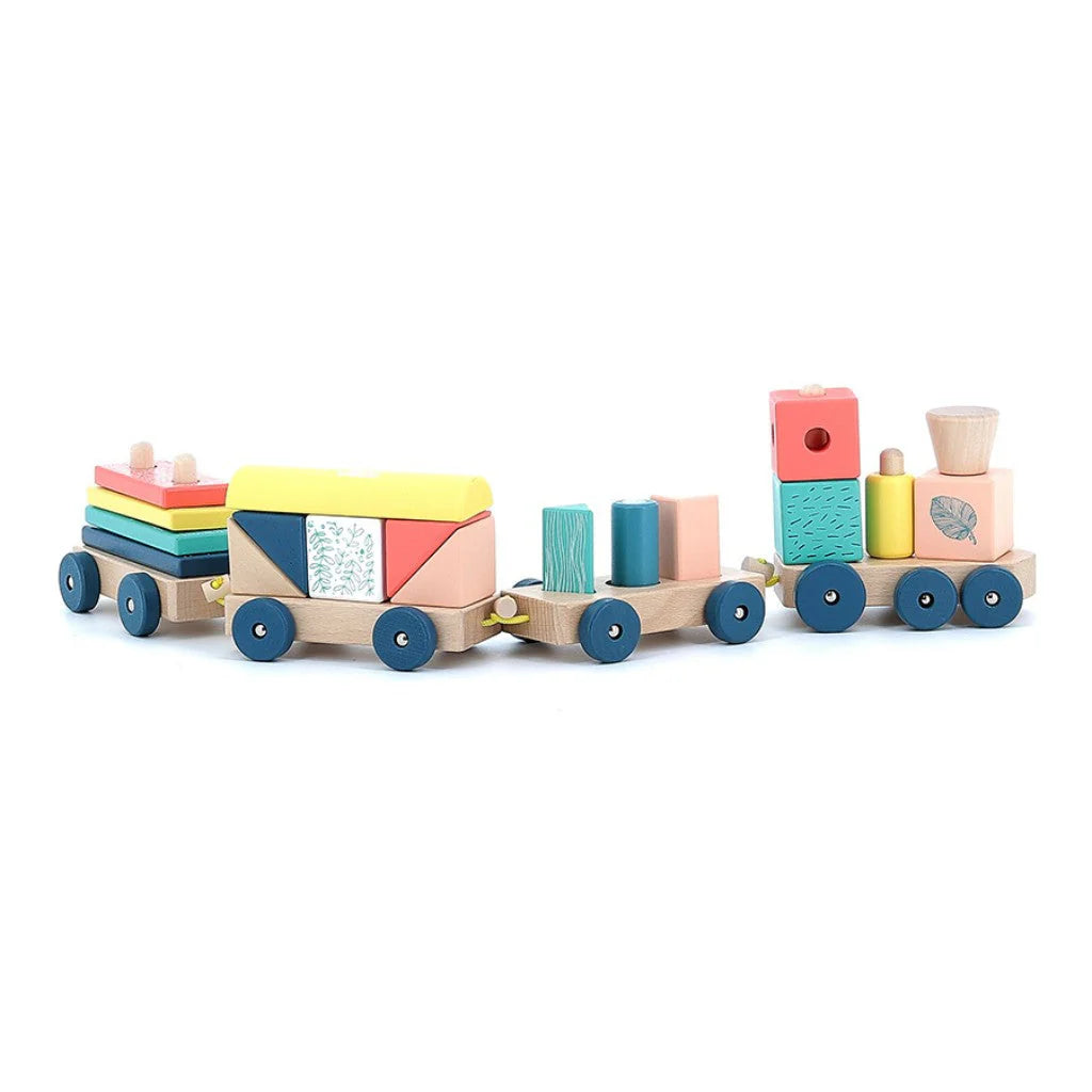 WOOD STACKING TRAIN SET