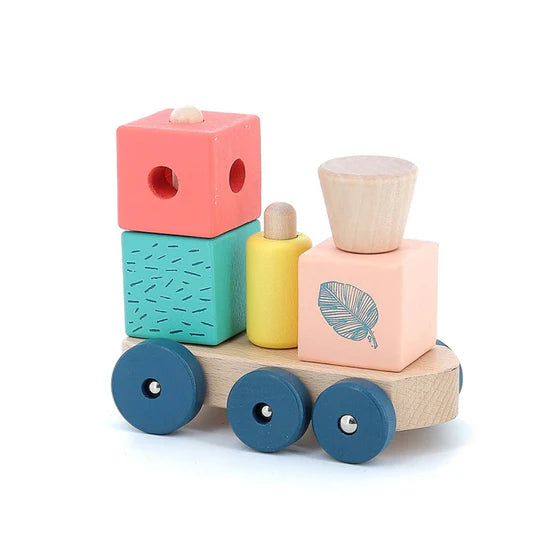 WOOD STACKING TRAIN SET
