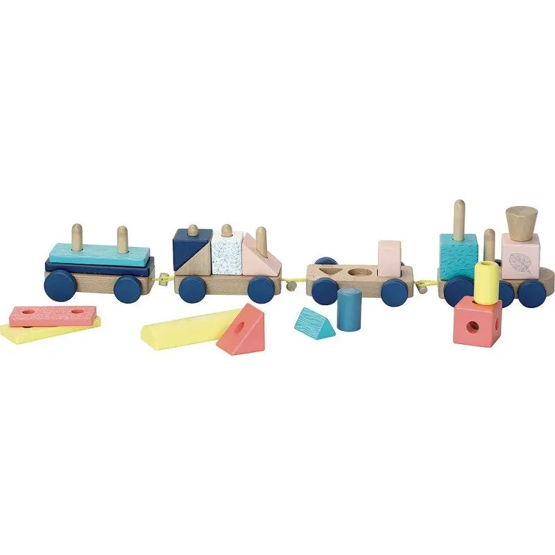 WOOD STACKING TRAIN SET