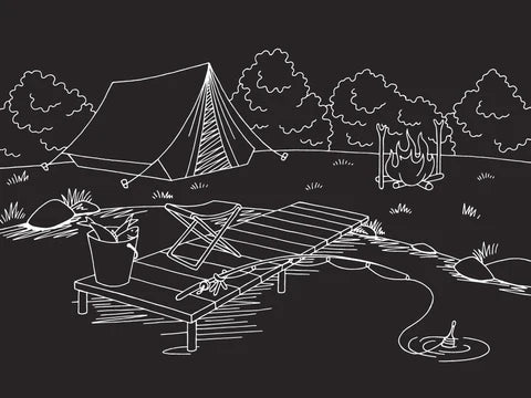 Chalkboard Camping Placemat 12x17