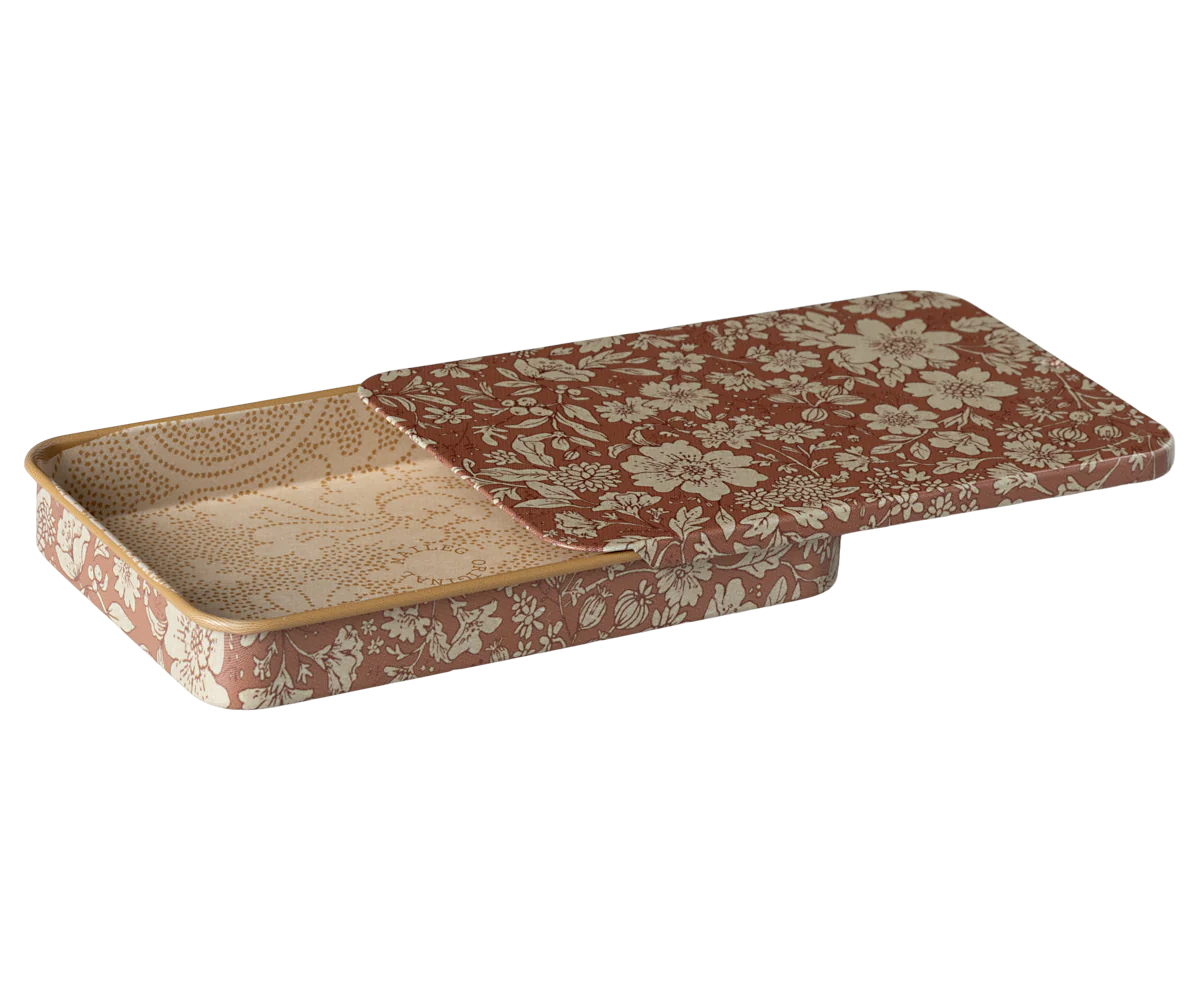 Metal box w. sliding lid, Blossom - Heather