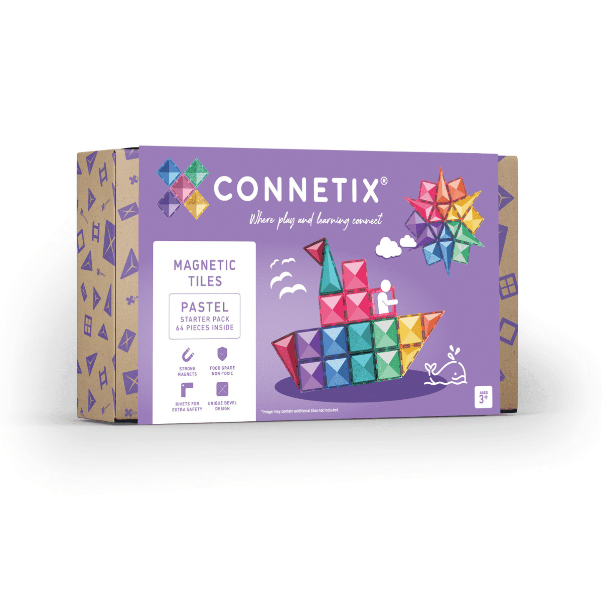 Connetix Pastel Starter Pack - 64 Pieces