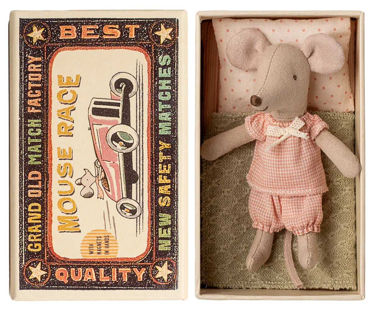 Little sister mouse in matchbox