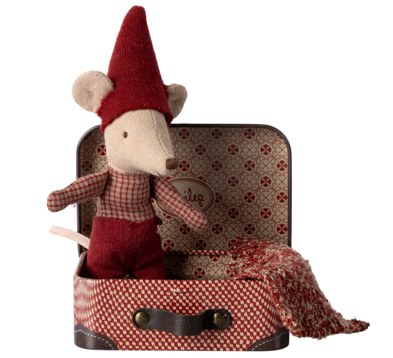 Christmas mouse, Baby in suitcase