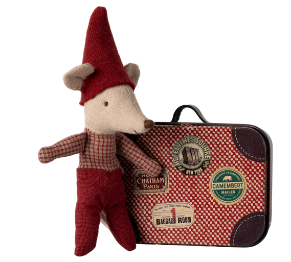 Christmas mouse, Baby in suitcase
