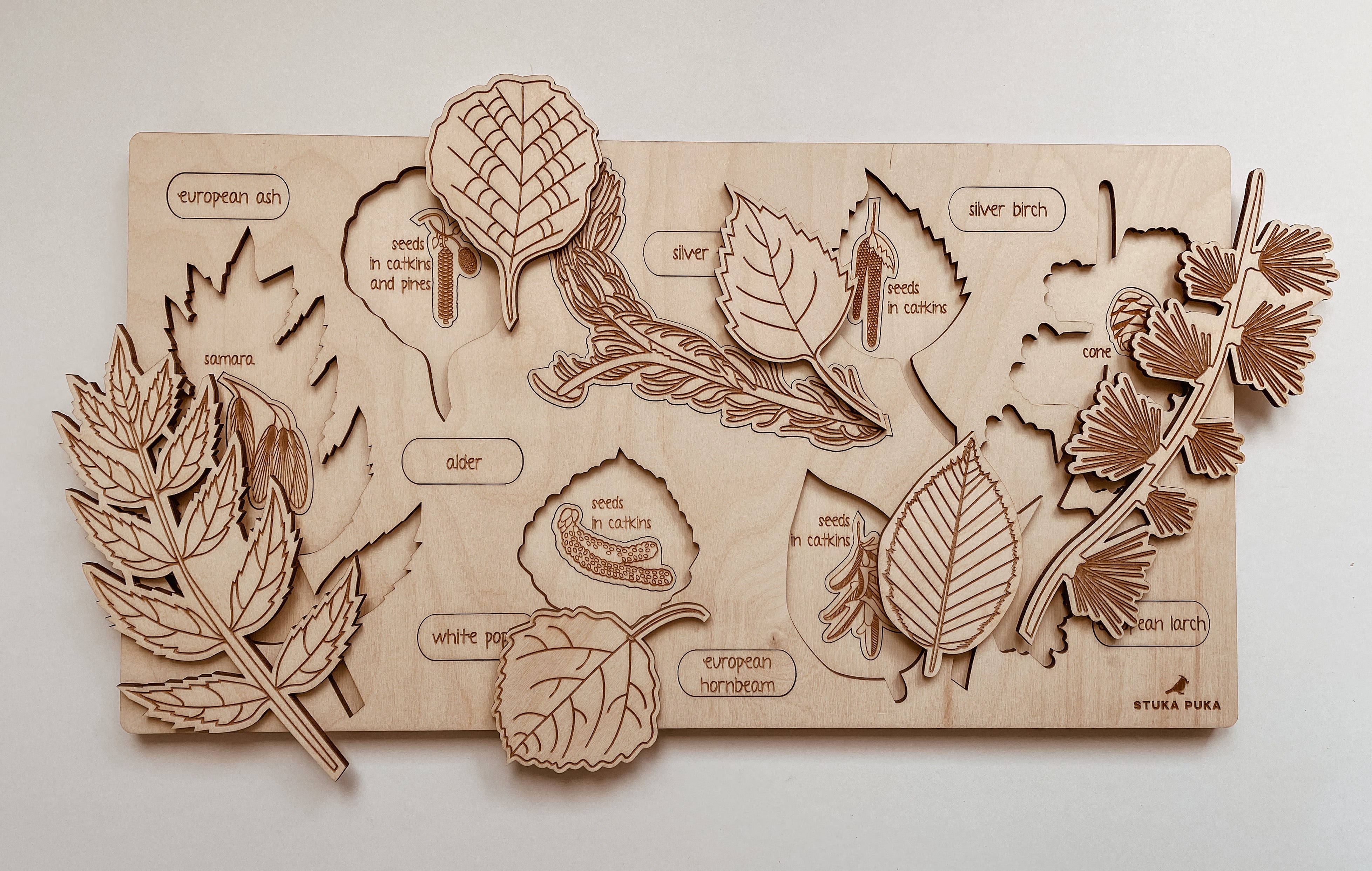 Leaf Wooden Puzzle 2 - (21 elements)
