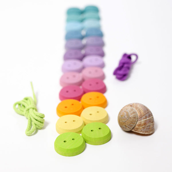 Thread Game Buttons, small pastel 24 pcs