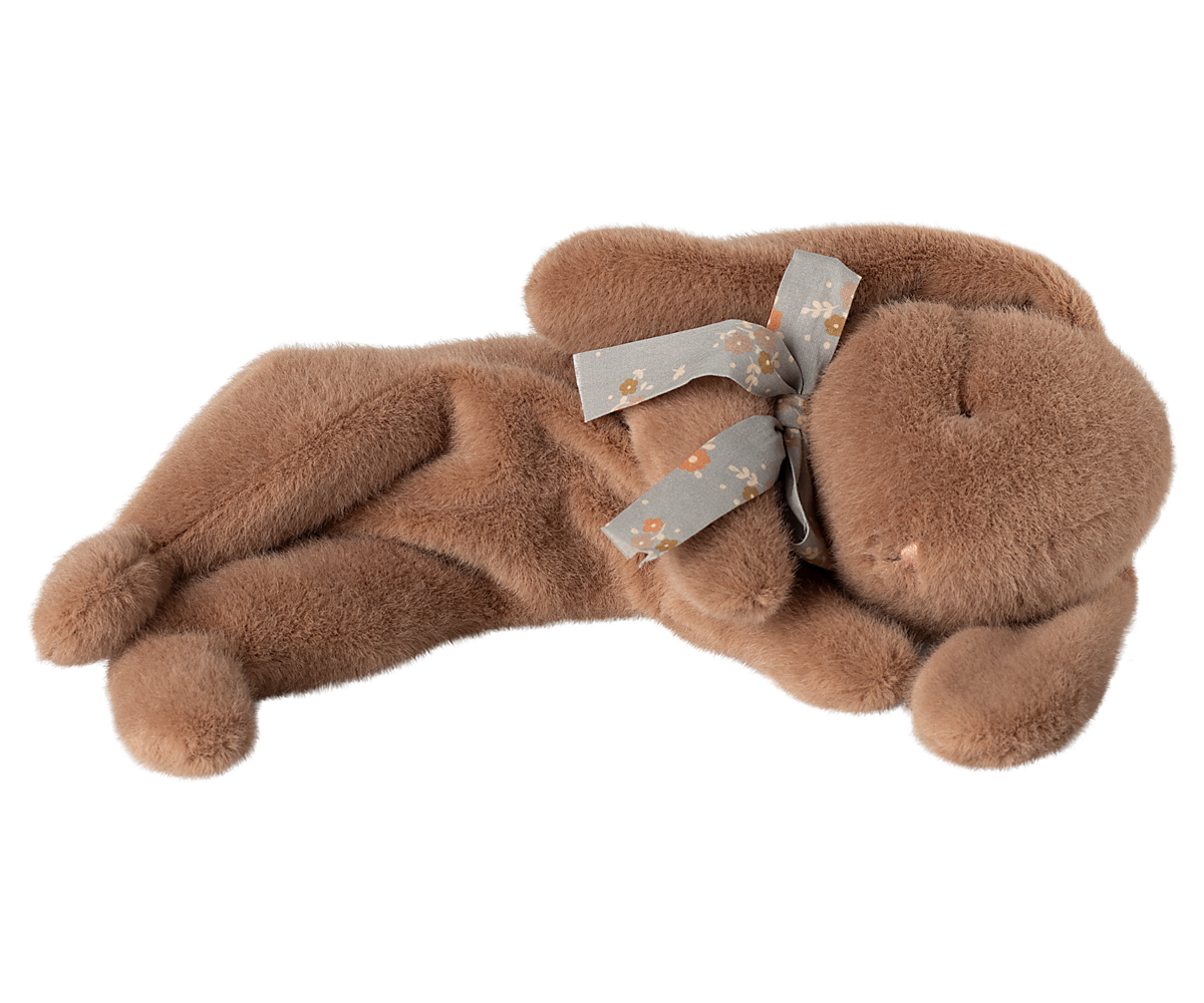 Sleeping bunny plush, Small - Soft brown