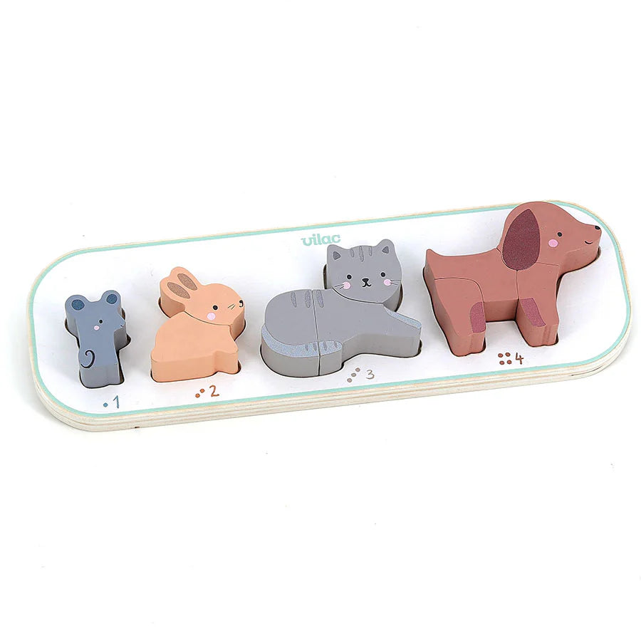 1, 2, 3 and 4 Animals Early Learning Puzzle by Sarah Betz