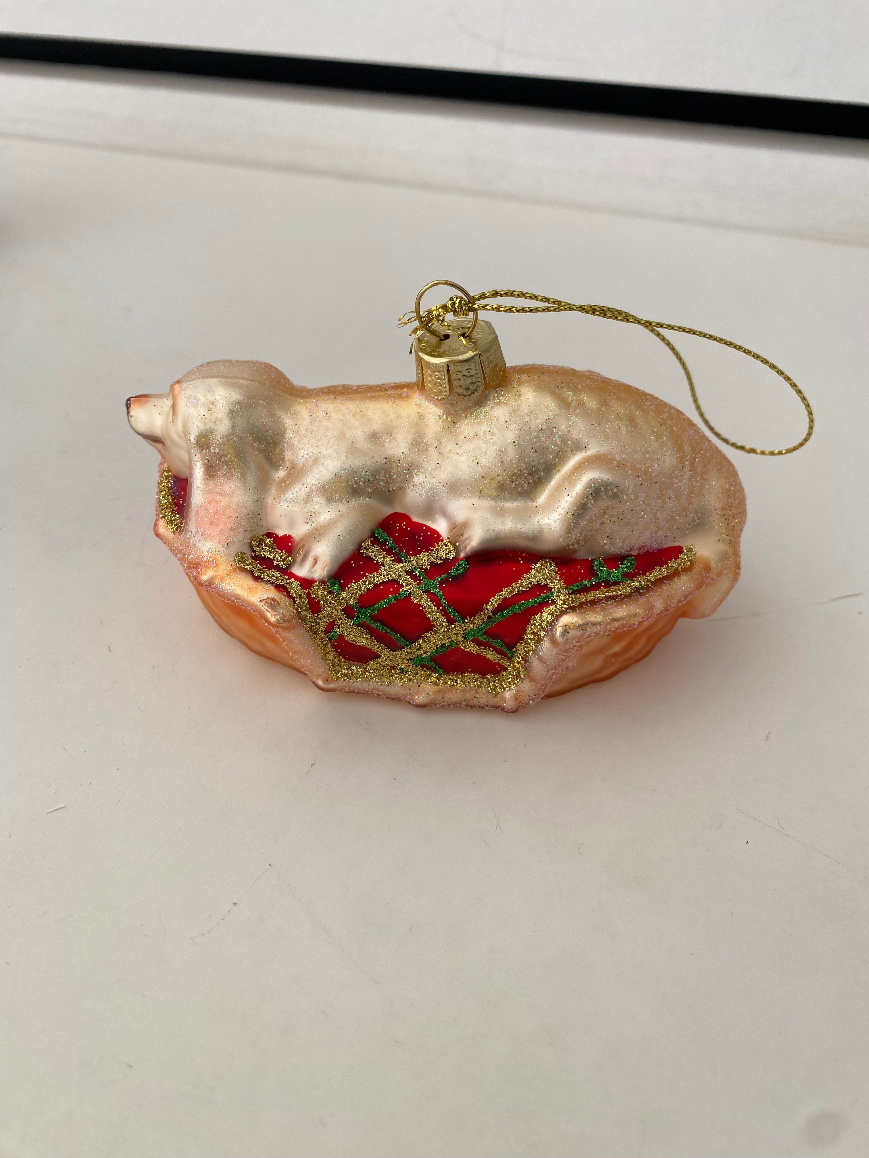 Snoozing Dog Ornament