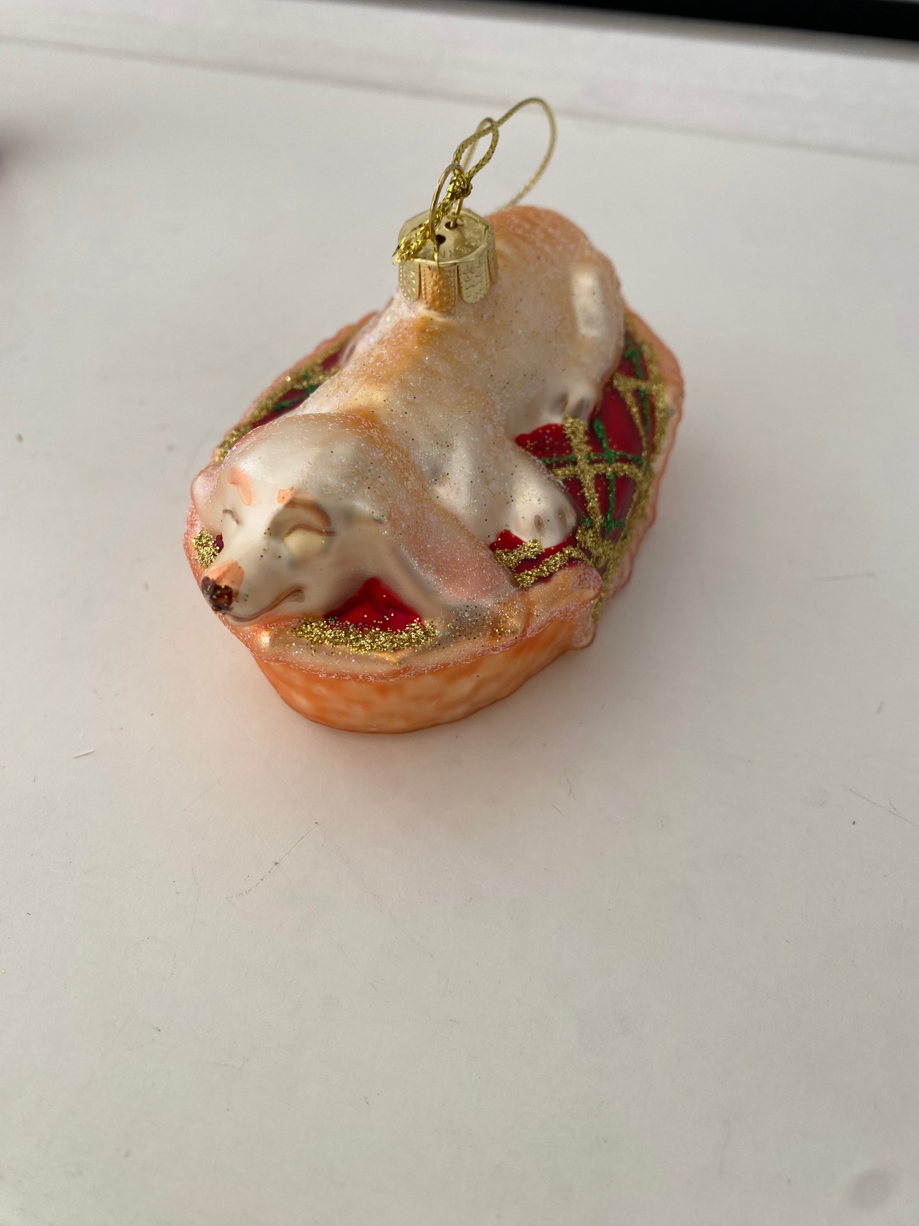 Snoozing Dog Ornament