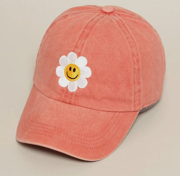 Happy Face Embroidered adjustable Cap