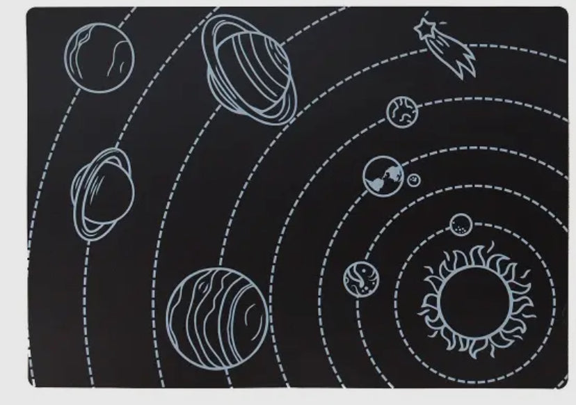 Chalkboard Solar System Coloring Placemat 12x17