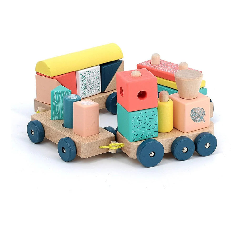 WOOD STACKING TRAIN SET