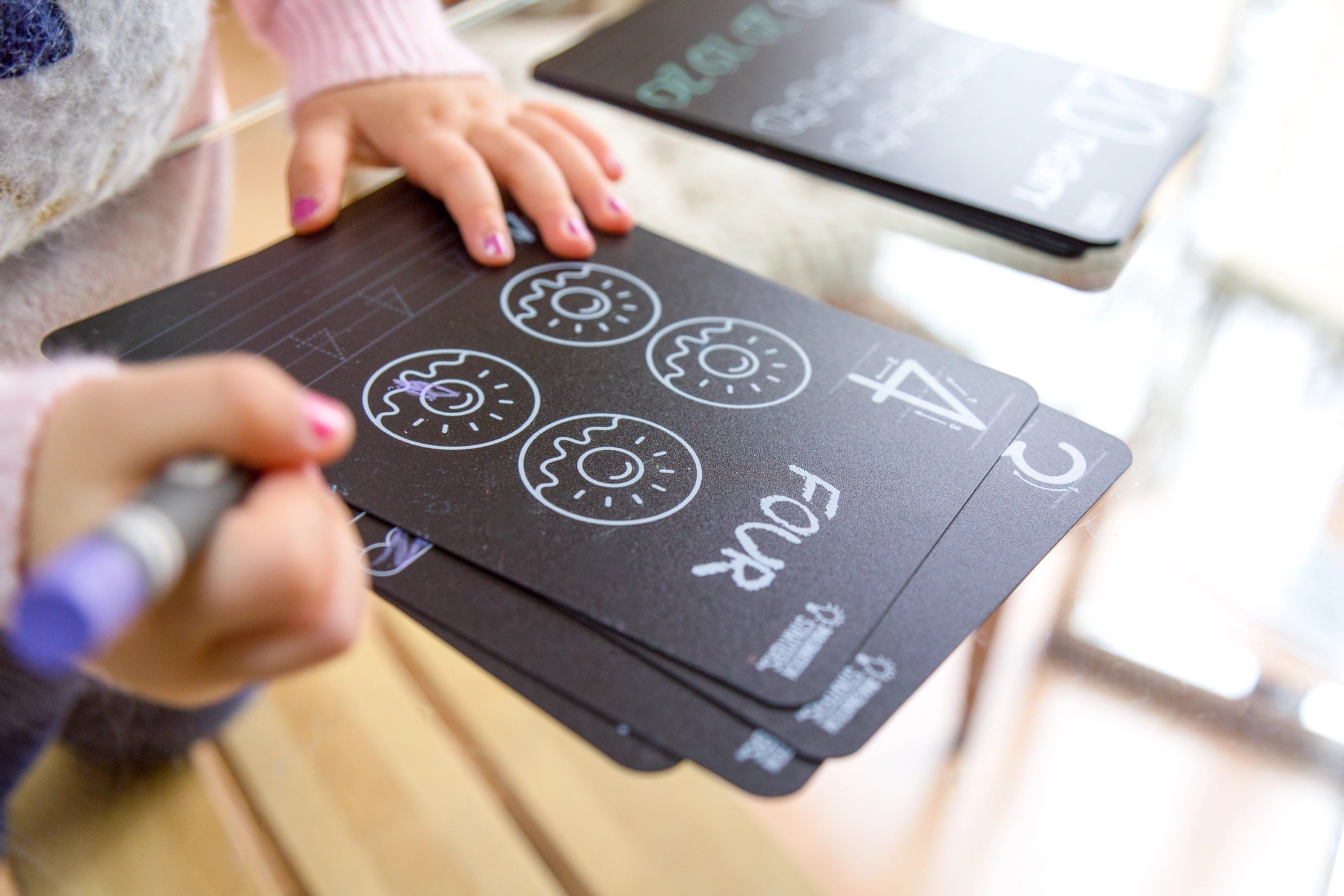Chalkboard Numbers Flashcard Coloring Cards