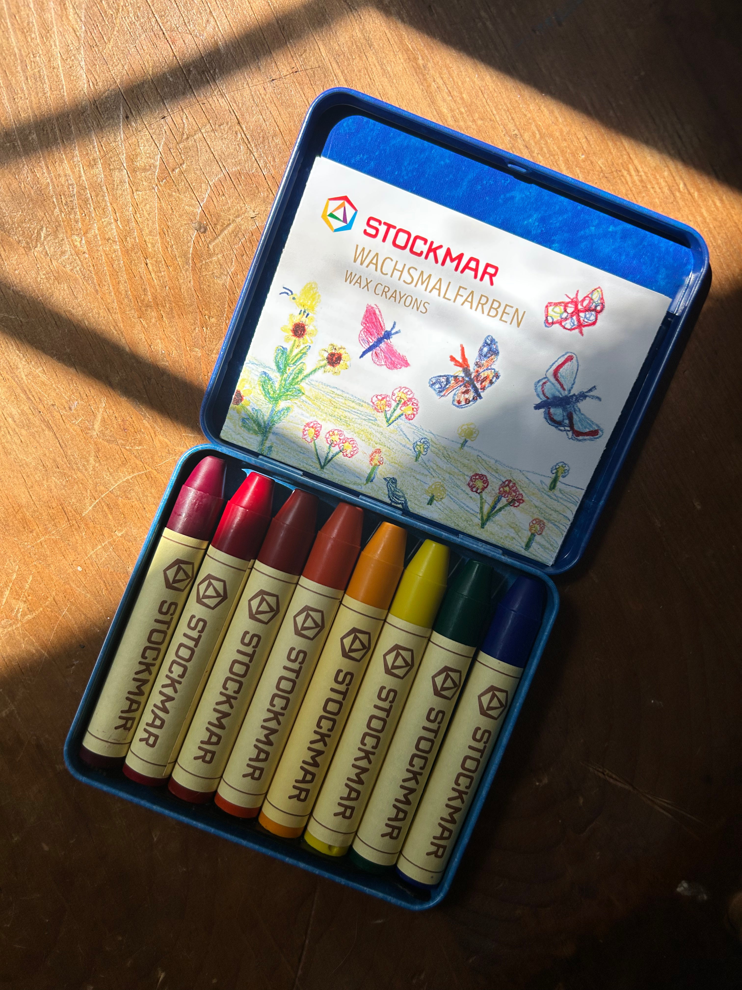 Wax Stick Crayons Waldorf Tin Case - 8 Assorted