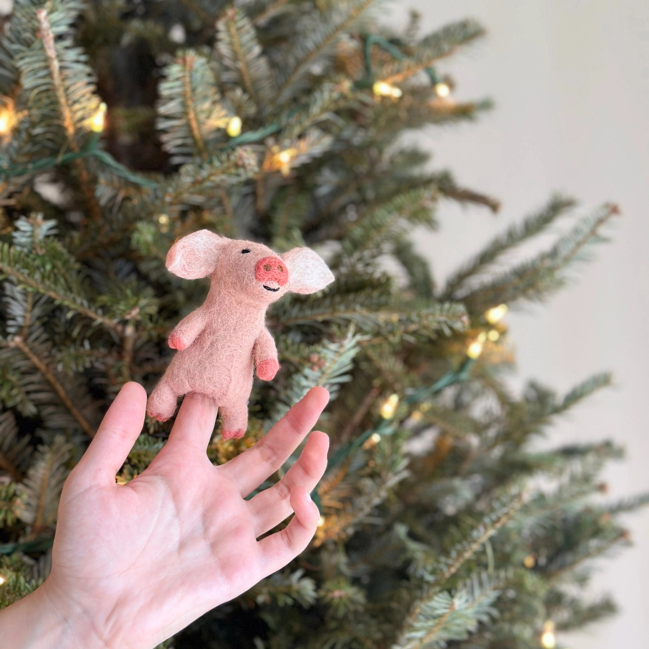 Felt Finger Puppet - pig