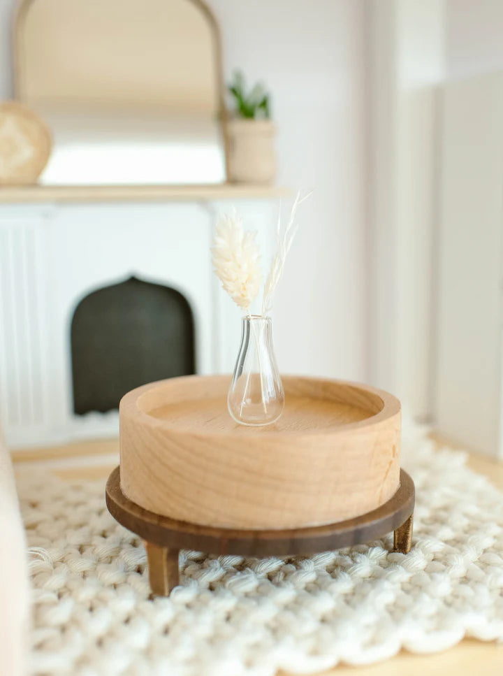 ROUND WOOD TWO-TONE COFFEE TABLE