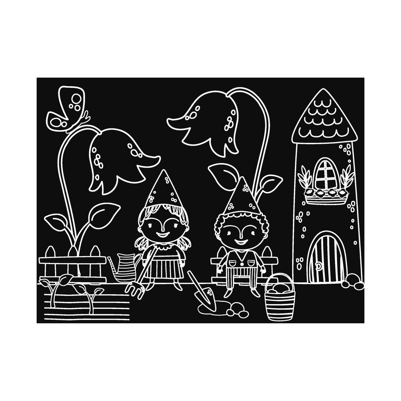 Chalkboard placemat Set-Gnomes & Fairies