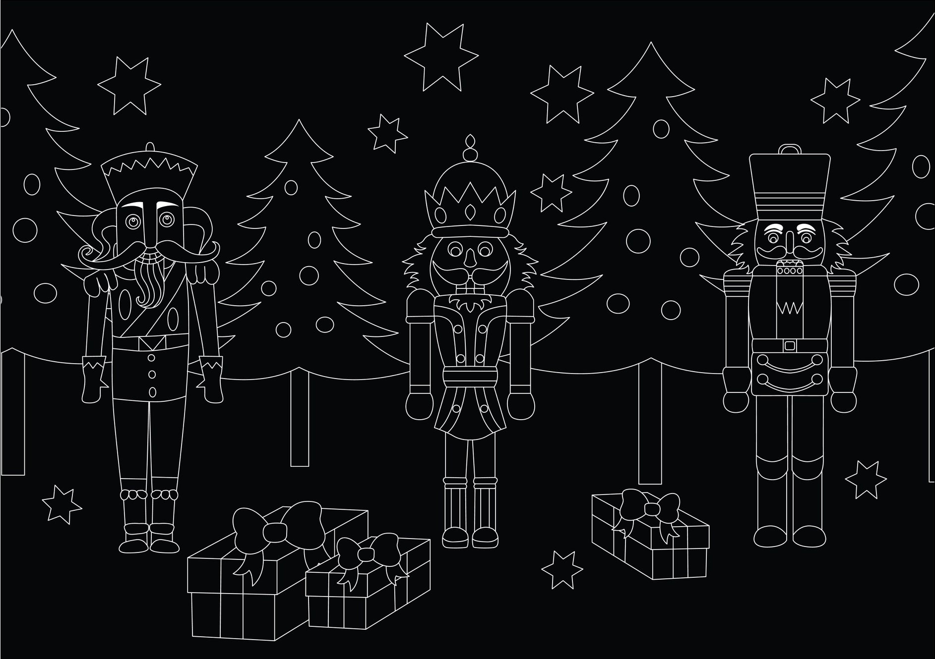 Chalkboard Nutcracker Coloring Placemat