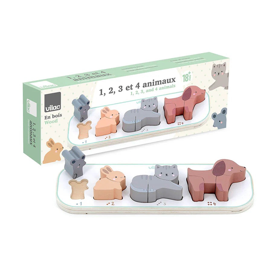 1, 2, 3 AND 4 ANIMALS EARLY LEARNING PUZZLE BY SARAH BETZ