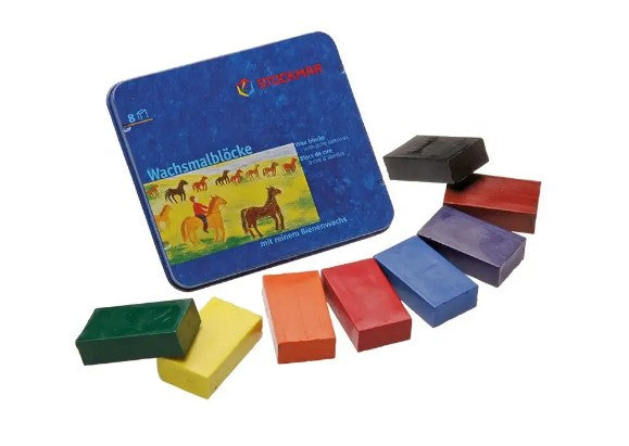 Stockmar Wax Block Crayons Standard Tin Case - 8 Assorted