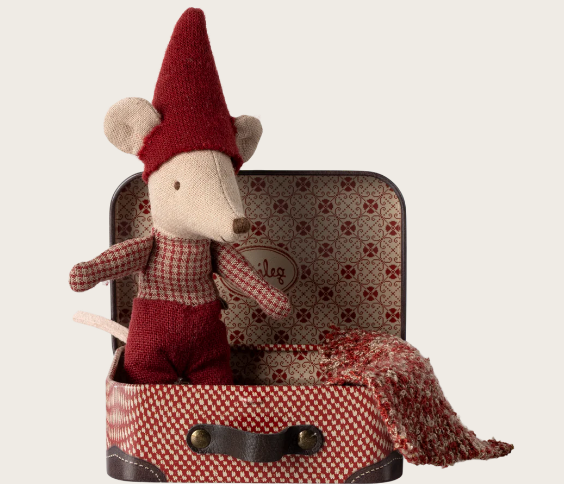 Christmas mouse, Baby in suitcase