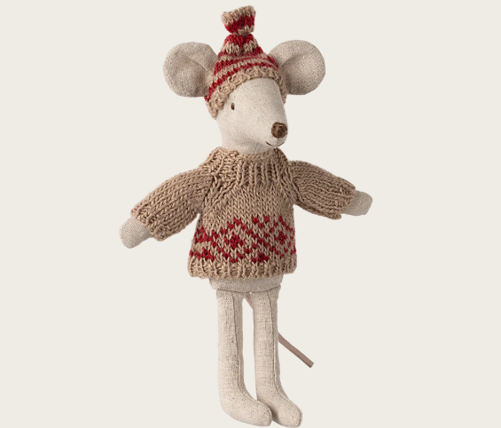 Knitted sweater and hat, Mum mouse