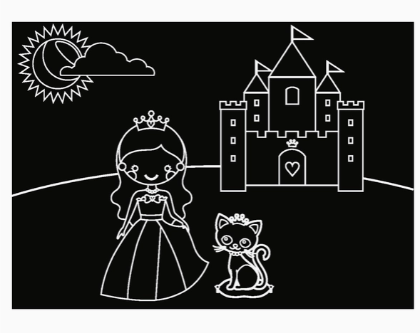 Chalkboard Minimats Princess & Butterfly Coloring Kit