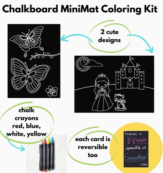 Chalkboard Minimats Princess & Butterfly Coloring Kit