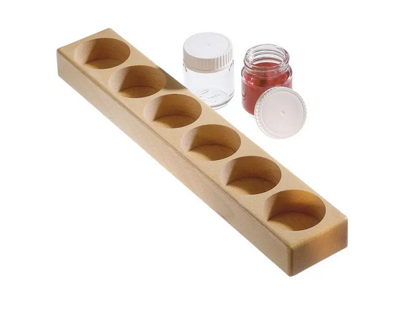 Wooden Holder for 6 Paint Jars