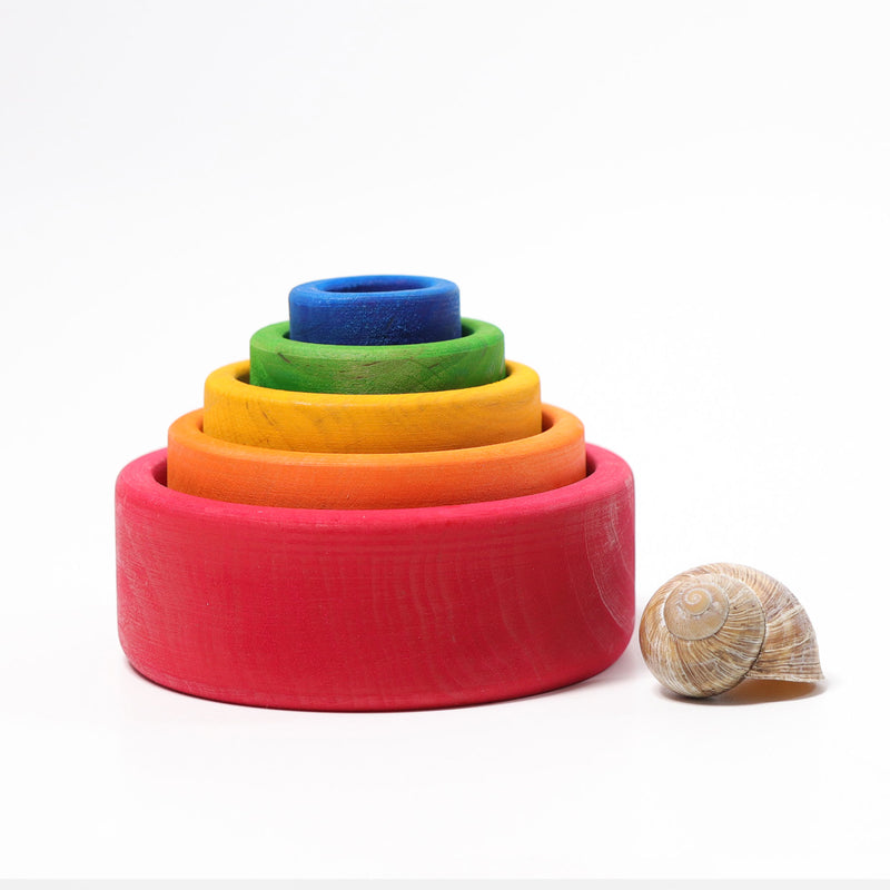 Stacking Bowls, multi-colour Outside Red