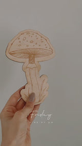 Wooden  Mushroom Plaque
