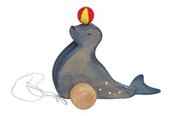 Wood - Pull Toy Seal with Ball
