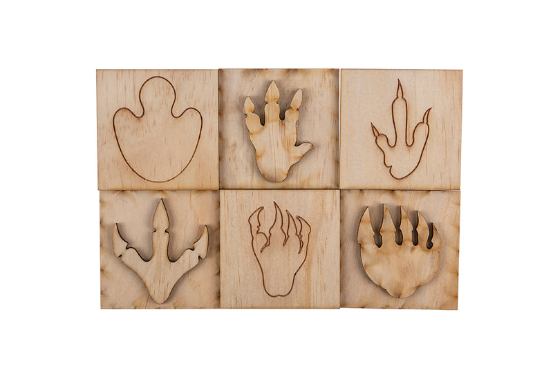 Playdough Stamps - Dino Footprint with cutouts - set of 12
