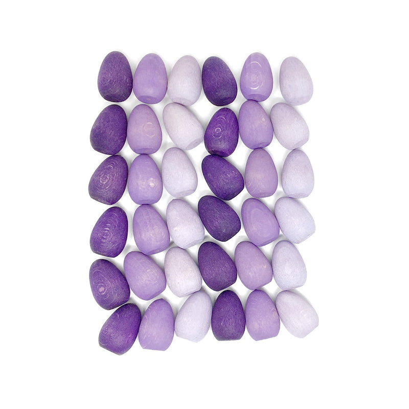 Wood Mandala Eggs 36 pcs (Purples)