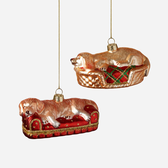 Snoozing Dog Ornament