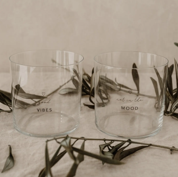 Set of 2 drinking glasses-Mood