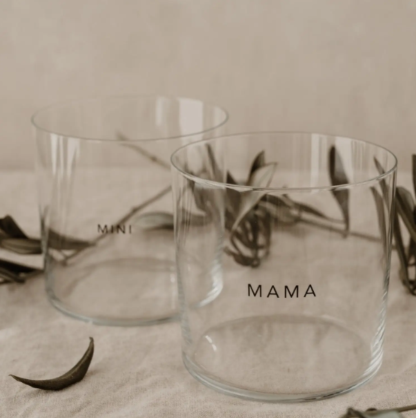 Set of 2 drinking glasses-Mama & Mini