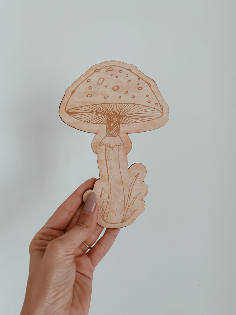 Wooden  Mushroom Plaque