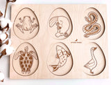 Egg on wooden puzzles