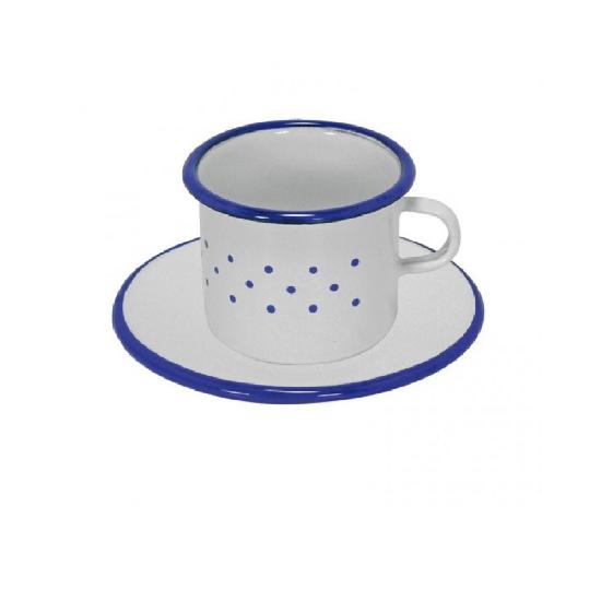 Enamel cup and saucer (6cm)